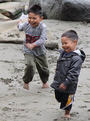 Kids running - West Coast Trail, BC